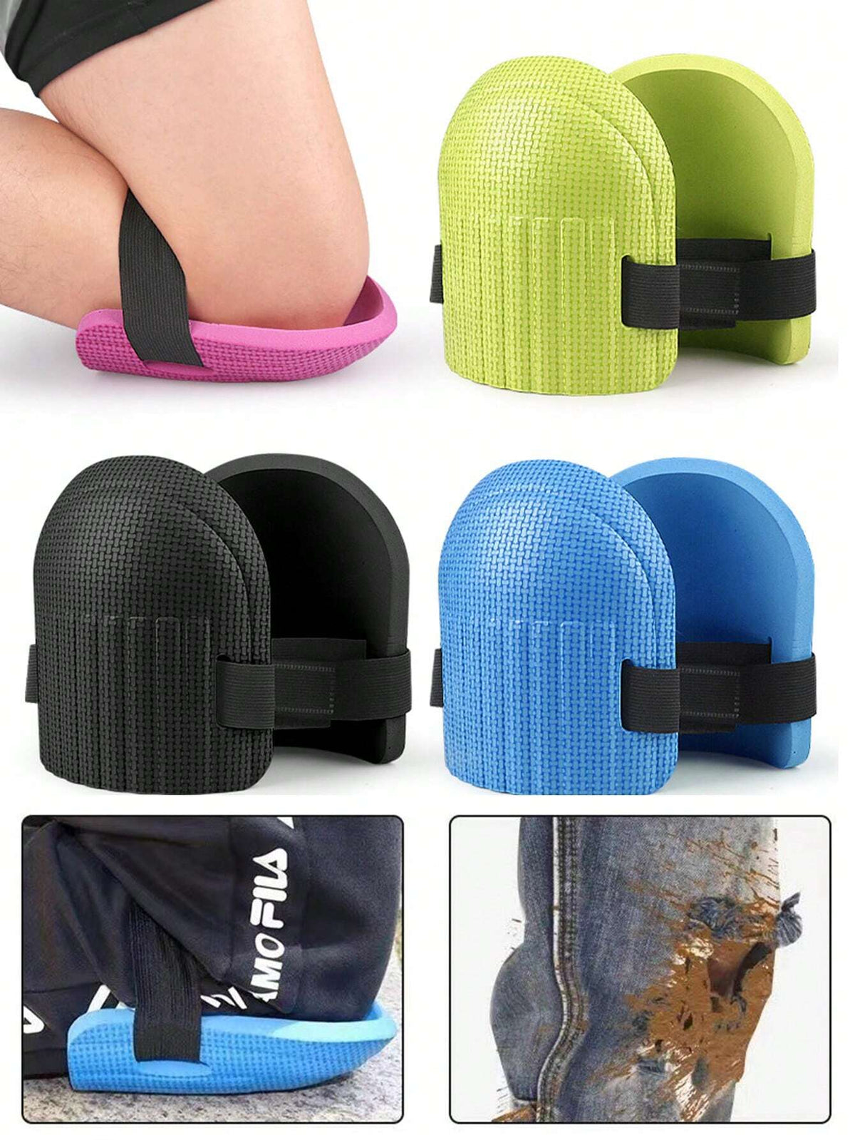 1 Pair Soft Foam Knee Pads For Knee Protection Self Protection For Gardening Cleaning Protective Sport Kneepad Black,Garden Tools, Gardening Tools For Garden