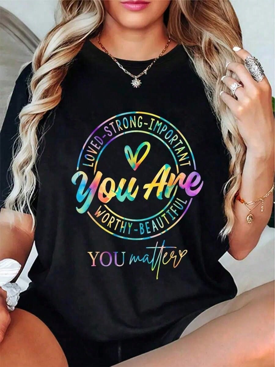 100% Cotton Tie Dye You Matter Kindness Mental Health Awareness Warrior T-Shirt