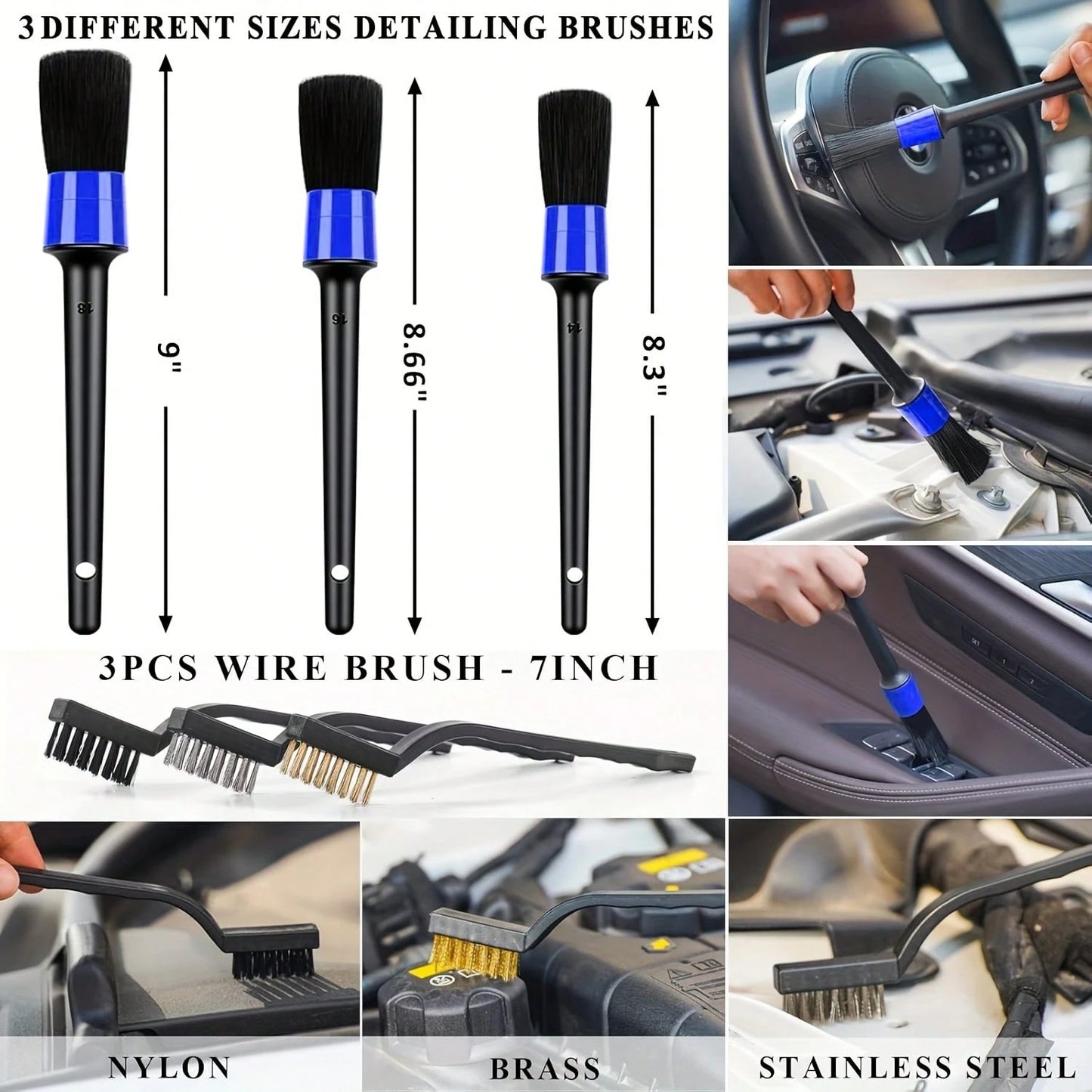 19pcs Car Cleaning Wash Kit Interior Detailing Cleaner Kit With High Power Handheld Vacuum, Brush Set, Windshield Tool, Duster, Towels, Complete Car Care Tool