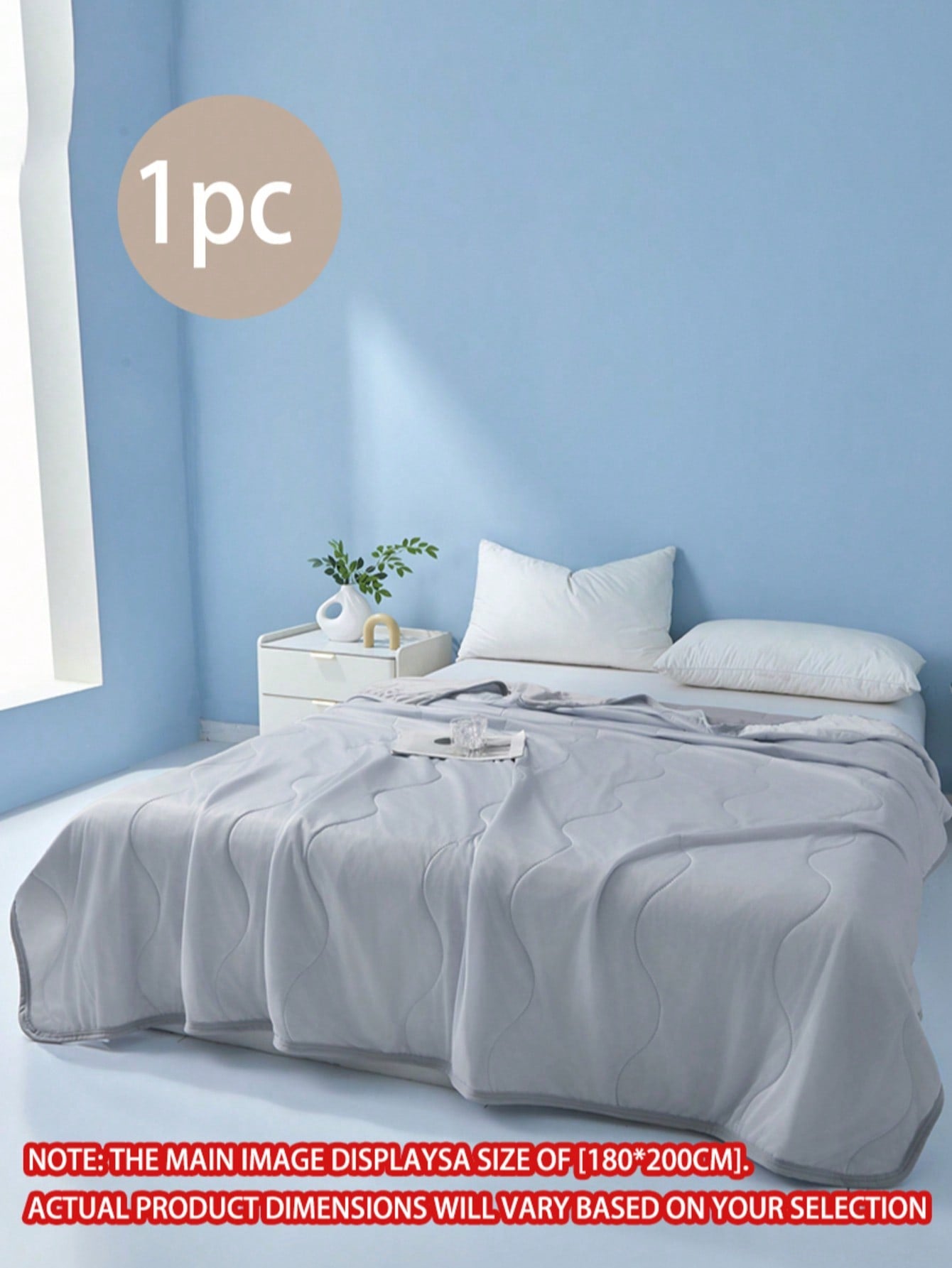 1pc Grey Cooling Blanket, Breathable & Heat-Absorbing, Keeps Body Dry And Prevents Night Sweating, Lightweight & Breathable, Suitable For Adults Who Feel Hot And Sweat Easily, Machine Washable, Suitab