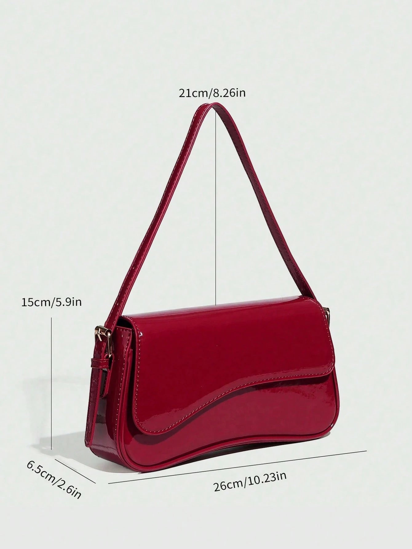 1pc Minimalist Women's White Square Bag, Patent Leather Shoulder Bag, Suitable For Commuting, Shoulder/Hand Carry, Fashion Cherry Decoration, Suitable For Dating, Outing, Party, Valentine's Day. Fashi
