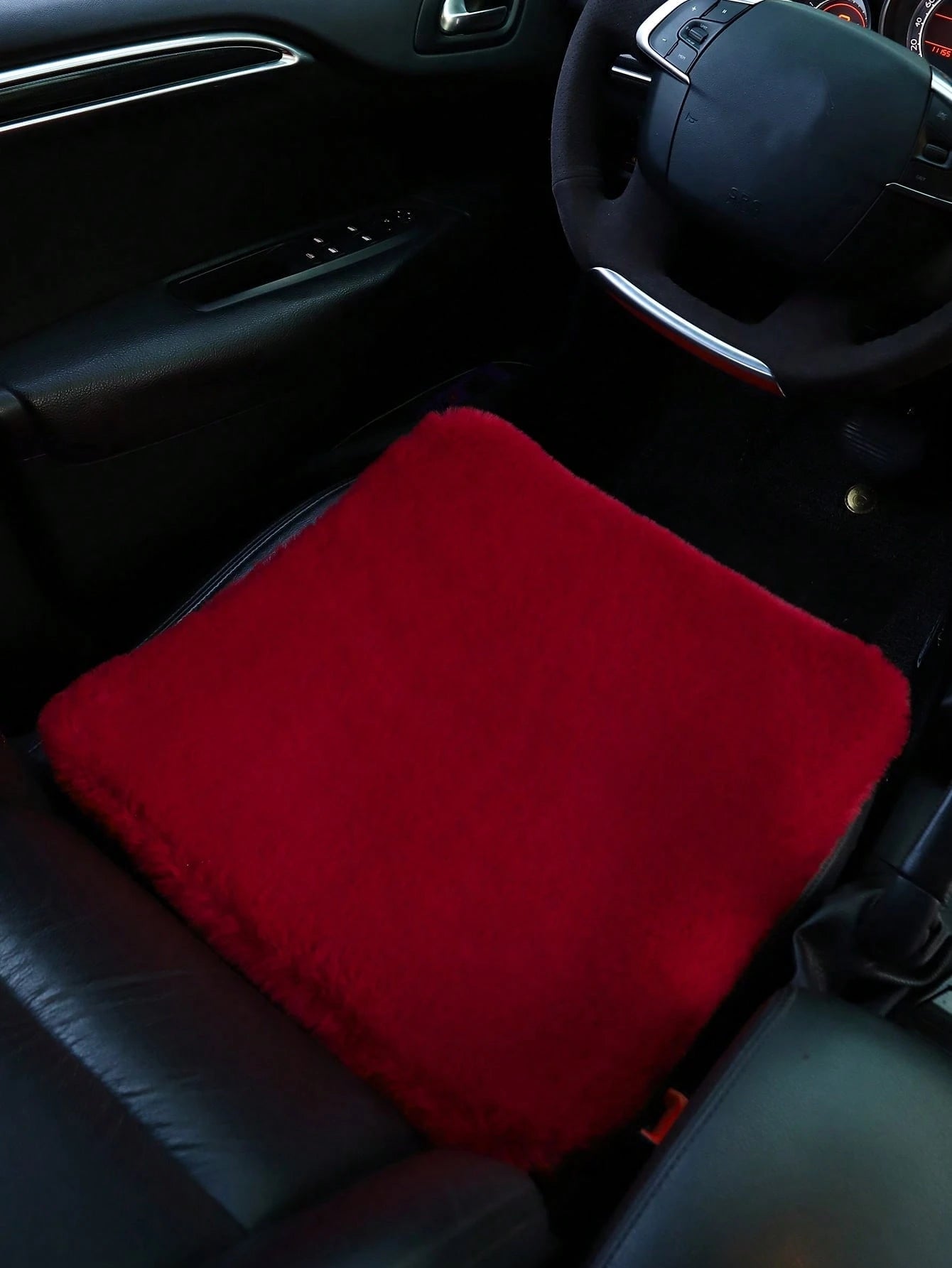 1pc Pink Plush Car Front Seat Cushion, Universal Auto Interior Decoration,Car Accessories