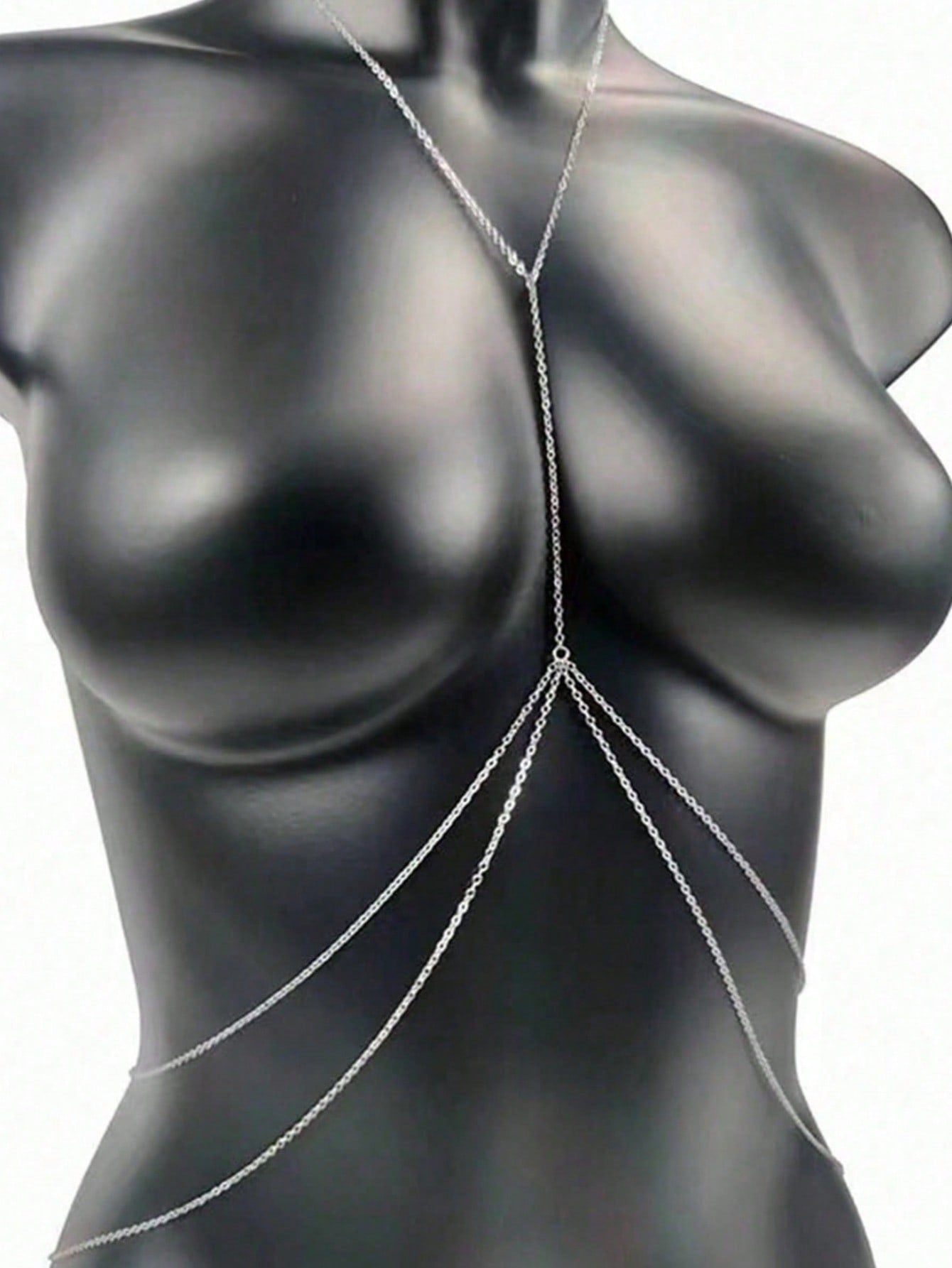 1pc Sexy Women's Body Chain, Multi-Layer Rhinestone Cross Bikini Bra Body Jewelry, Summer Beach Vacation Crystal Belly Waist Chain, Party Essential X-Shaped Waist Chain (Material Is Iron, Please Do No