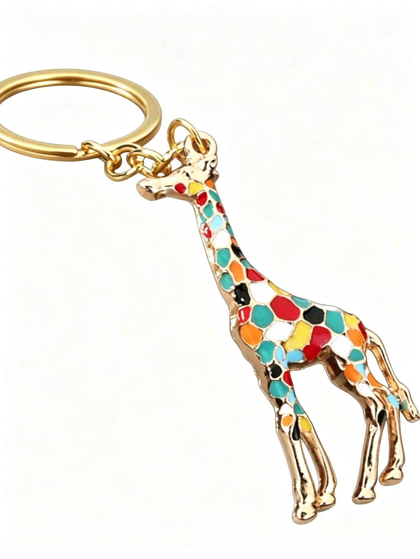 1pc Unisex Creative Colorful Giraffe Keychain Cute Versatile Retro Giraffe Couple Gift Bag Charm Deer Jewellery Shine Party Car Accessories For Woman Gifts For Women Gifts For Men