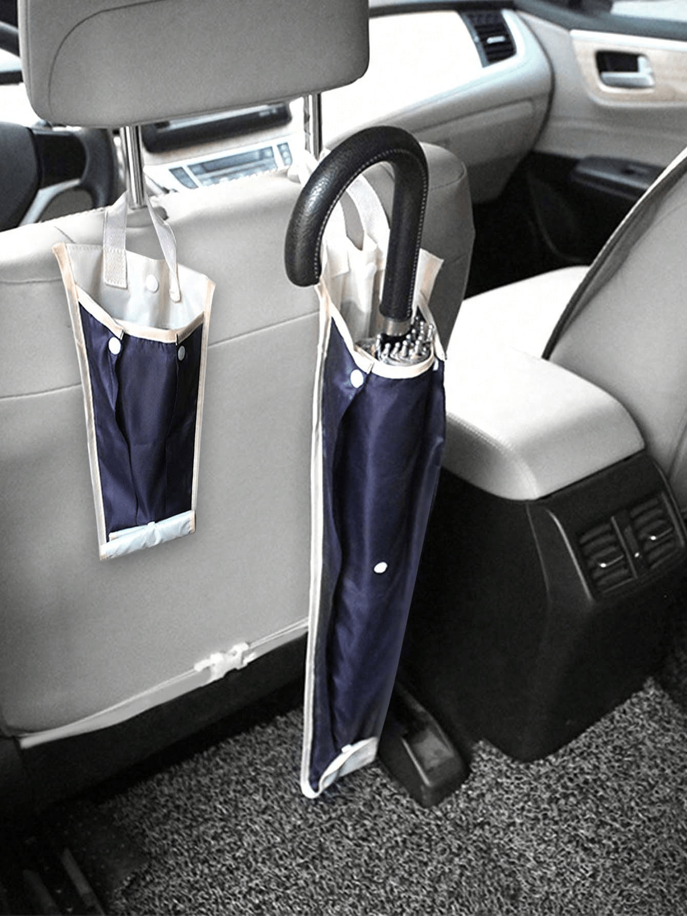 1pc Universal Fit Car Seat Back Umbrella Holder, Waterproof Polyamide Organizer With Oval Shape Storage Pouch For Neat Vehicle Interior, Convenient Access And Easy Installation, Perfect For Rainy Days