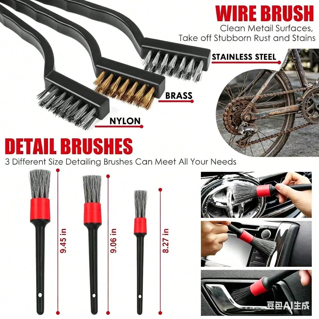 22-Piece Red Car Cleaning & Maintenance Kit, High-Power Handheld Vacuum Cleaner, Full Interior Detailing Tools With Cleaning Brushes, Glass Cleaner And Cleaning Gel, Premium Car Care Accessories, Perf
