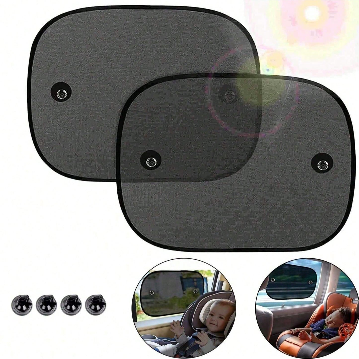 2pcs Car Sun Visor, Car Side Window Sunshade Curtain, Heat Insulation Shade, Summer Small Car Window Curtain Side Sunshield