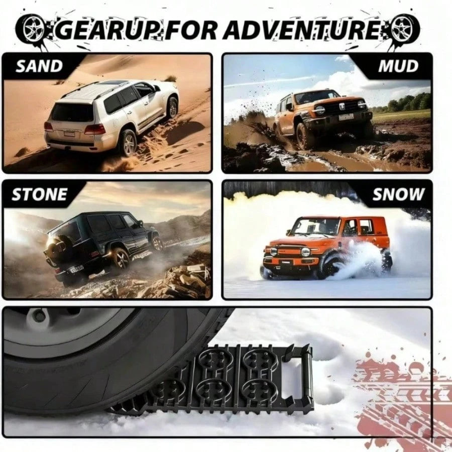 2Pcs Car Tire Escape Board Emergency Snow Chain Traction Pad Restore Track Snow Chain Shovel Ramp Wheel Pad