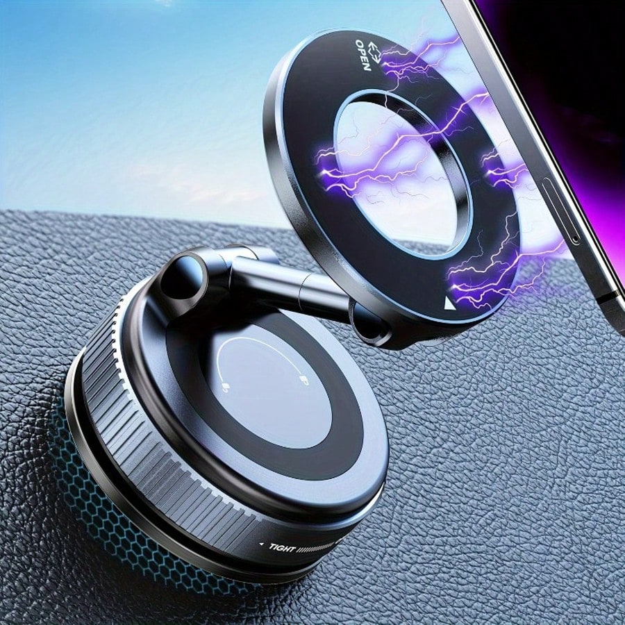 360° Adjustable Magnetic Phone Holder, Suitable For Car/Gym/Mirror/Smooth Surface/Bathroom Mirror, Universal, Foldable Car Phone Holder, Compatible With All Smartphones And Vehicles, Adjustable Height