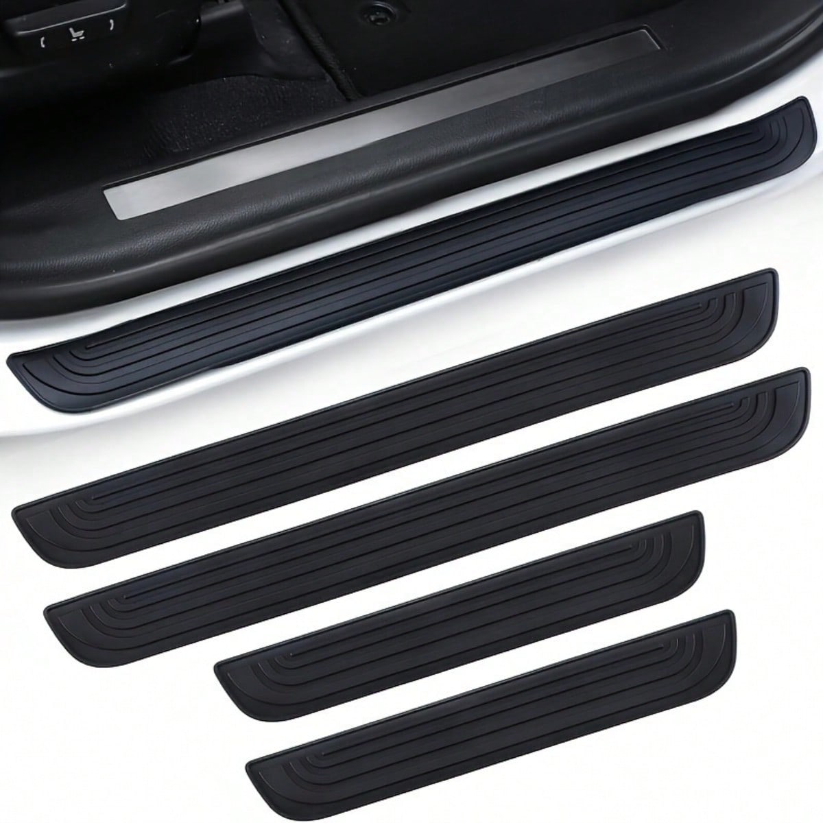 4pcs Flexible Anti-Scratch PVC Car Door Edge Guards Set| Anti-Slip Door Sill Protector Fits All Models, Enhancing Safety And Aesthetics
