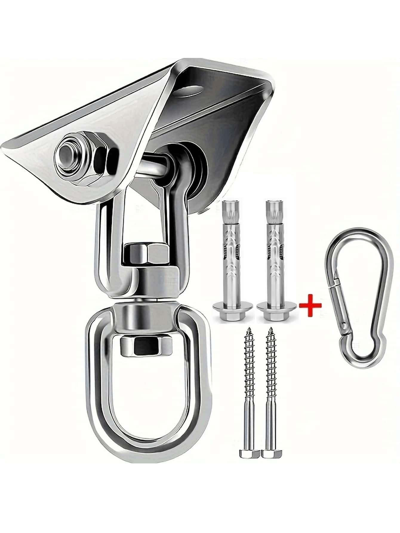 6pcs/Set 304 Stainless Steel Hammock Hardware Kit- Rust-Proof And Durable Swing Hooks- Multifunctional, Easy-Install Swivel Hook Design For Hammocks, Yoga, Punching Bags, Swing Accessories