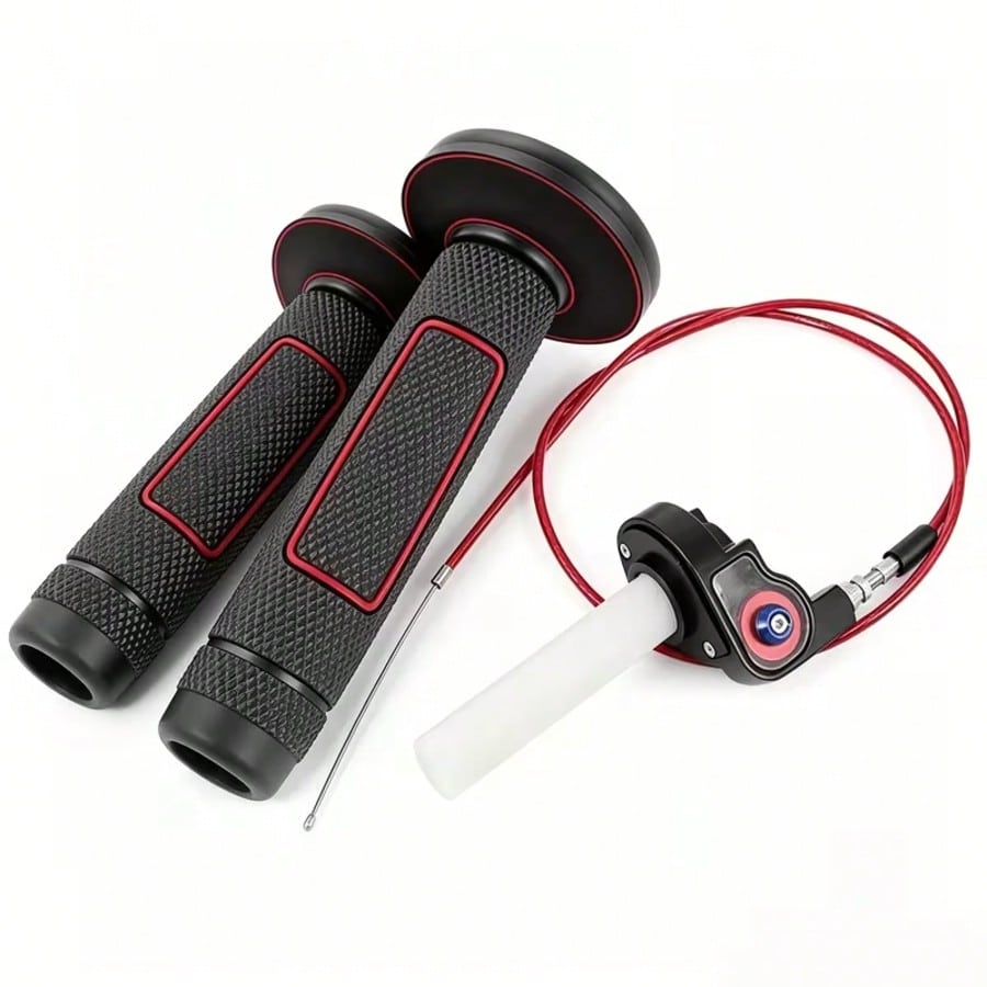 7/8" 22mm Twist Throttle Universal Motorcycle Handlebar Grips Cable For 110 125 150 200 250 Cc Dirt Pit Bike