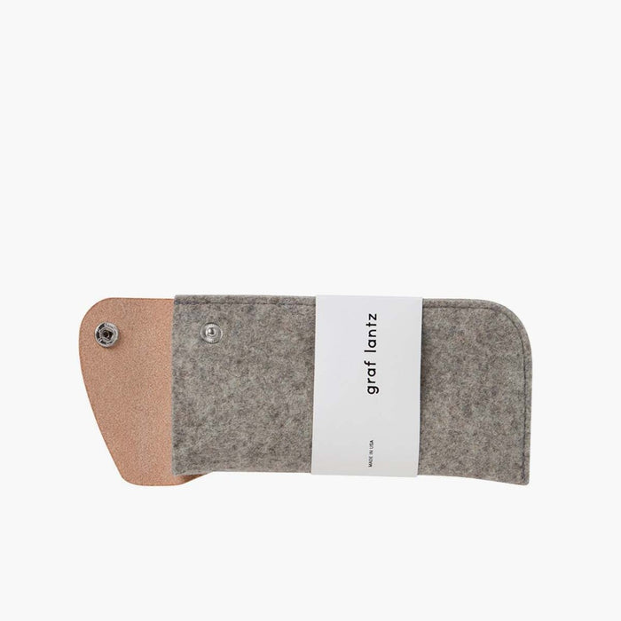 Anzen Felt & Leather Eyeglass Case, Granite