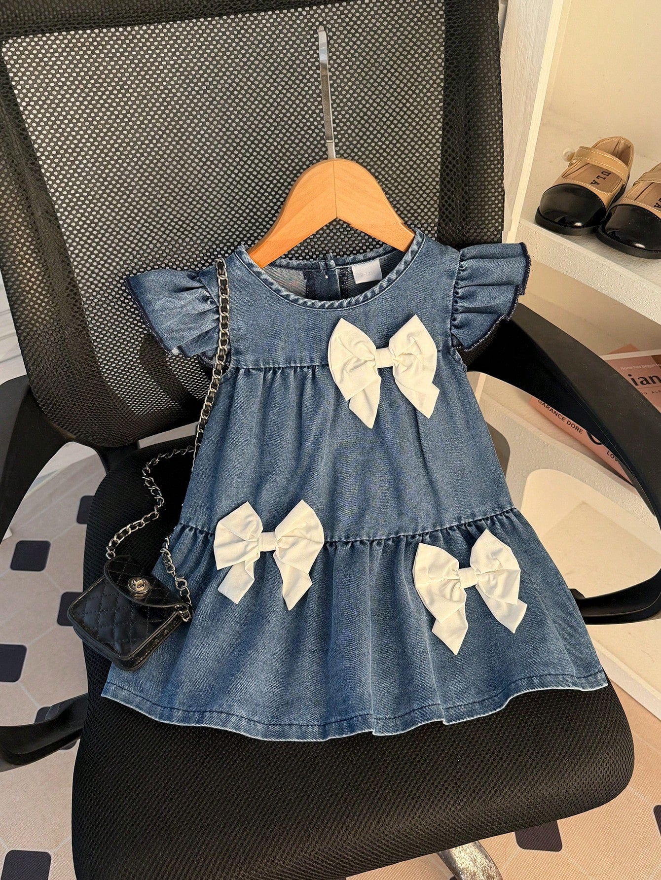 Baby Girl Cute Casual Bow Decor Sleeveless Dress, Suitable For Daily, Outdoor, Street, School, Commute, Party In Summer