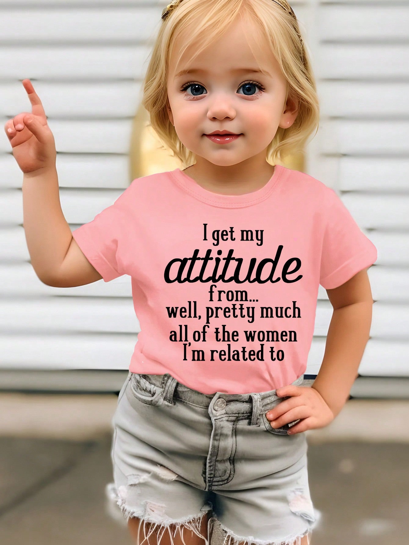 Baby Girl Funny Letter Print Short Sleeve T-Shirt Top, Summer