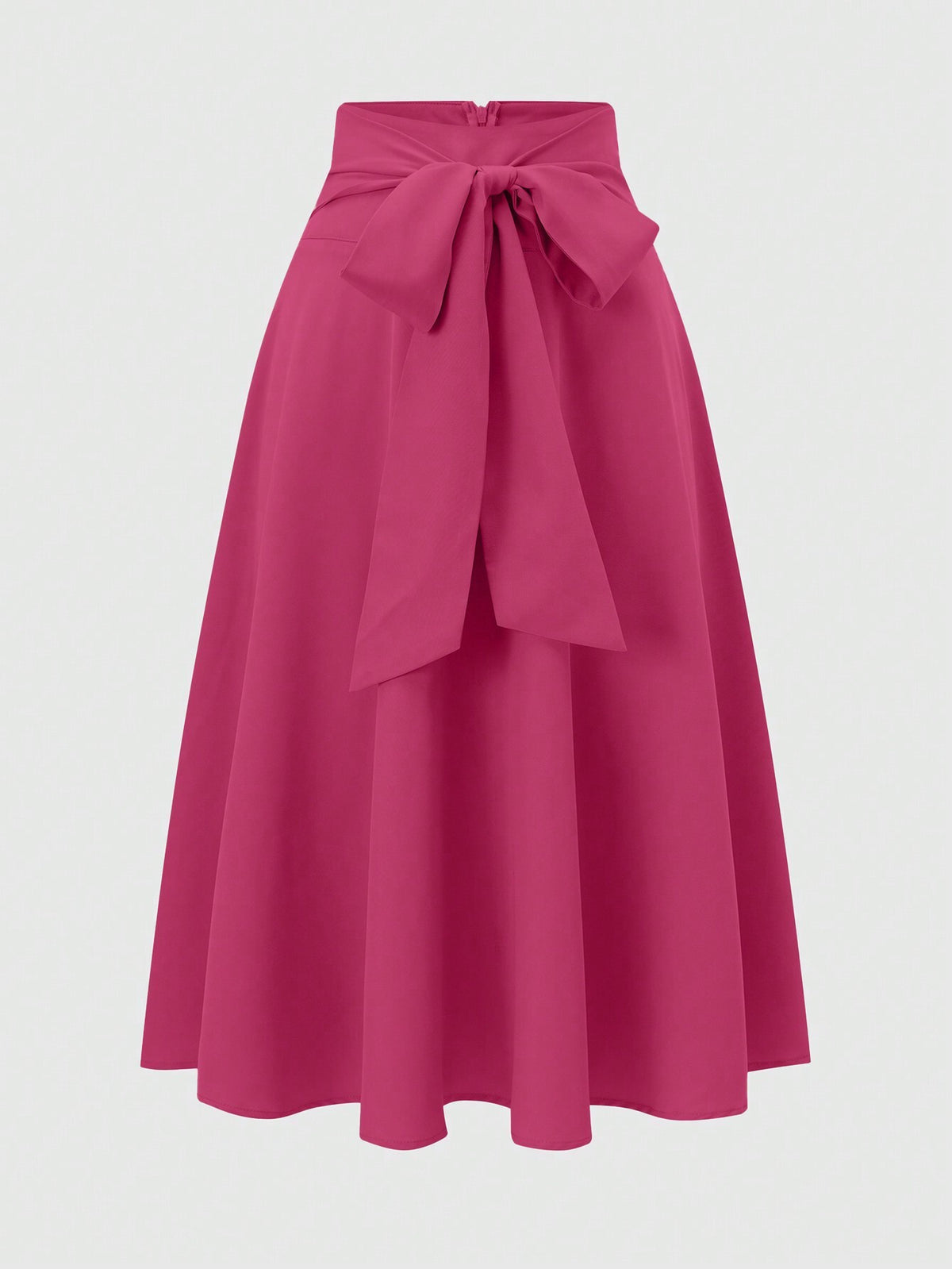 Franclia Solid High Waist Belted Flare Skirt For Holiday