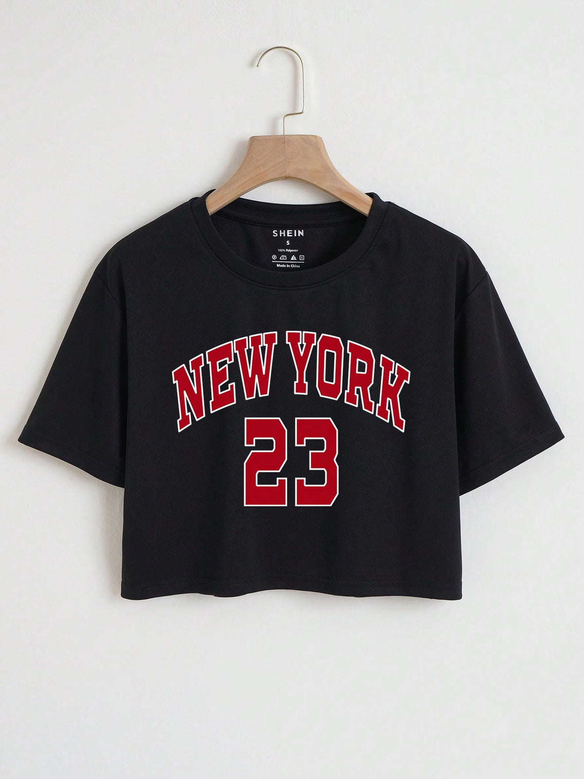 INAWLY Letter Graphic Crop Tee Graphic Tees Women Tops