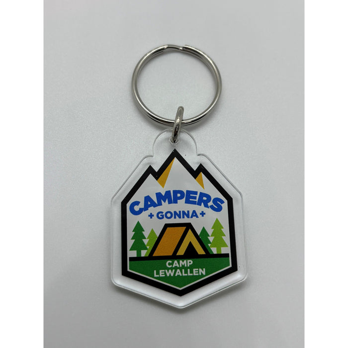Keychain 1/8" Clear Acrylic - Campers Gonna Camp Camp Lewallen
