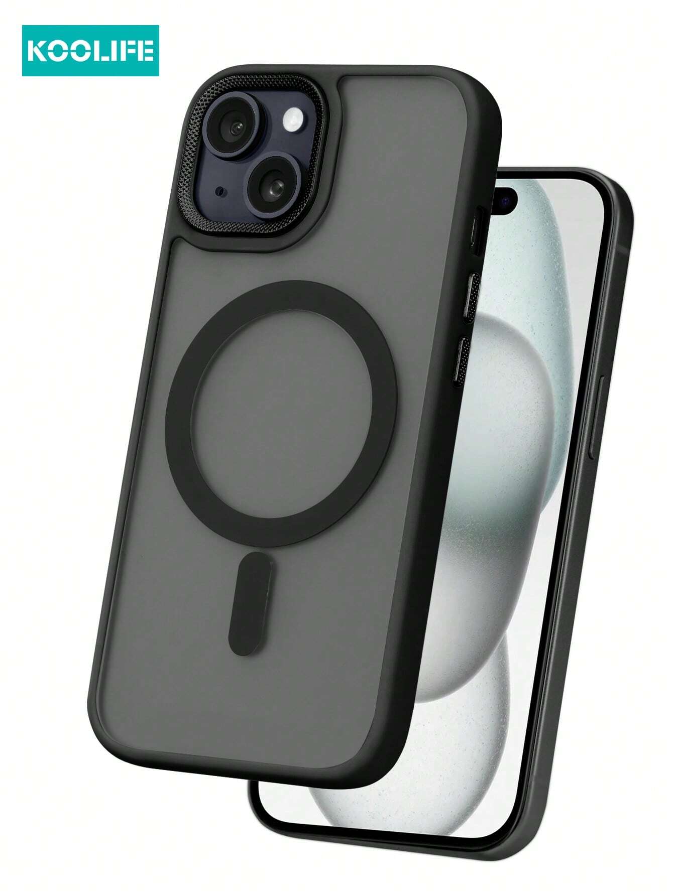 Koolife 1pc Magnetic Charging Shockproof Anti-Drop Matte Skin-Feel Phone Case With Personalized Frame Design Large Camera Hole PC+TPU Compatible With Apple 18pro/18pro Max/17/17 Air/17 Pro Max/16/16pr