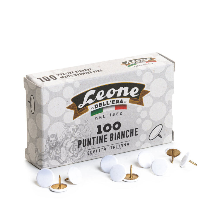 Leone Dell'Era Metal Pushpins, White