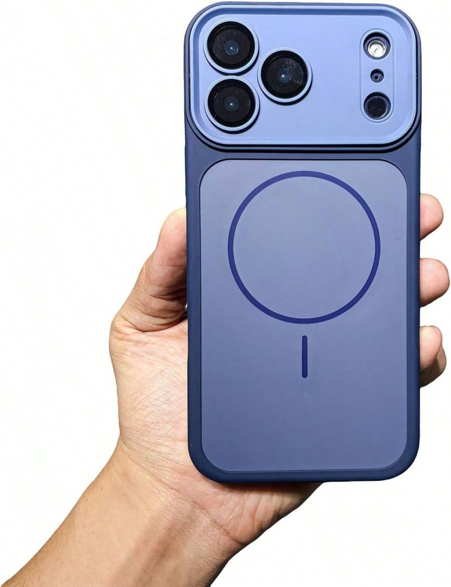 Magnetic Anti Drop Phone Case, Suitable For IPhone 12/13/14/15/16/17 Ultra-Thin Fit+Lens Enhanced Protection (Blue,IPhone16ProMax)