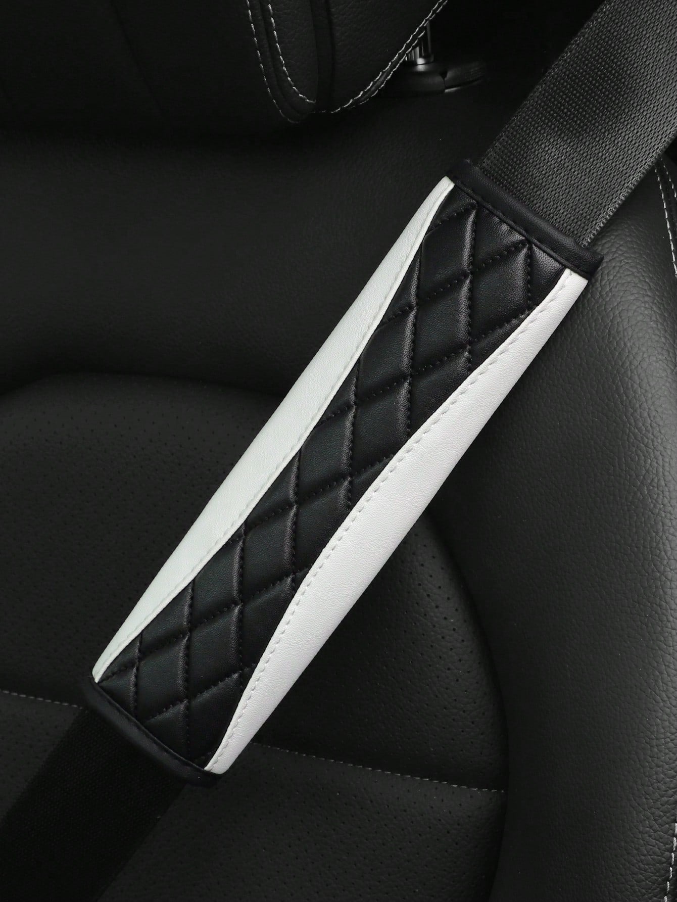 MEIKAXIU 1pc 3D Embroidery Faux Sheepskin Seat Belt Shoulder Pad For Car, Comfortable Pressure Relief And Anti-Rub