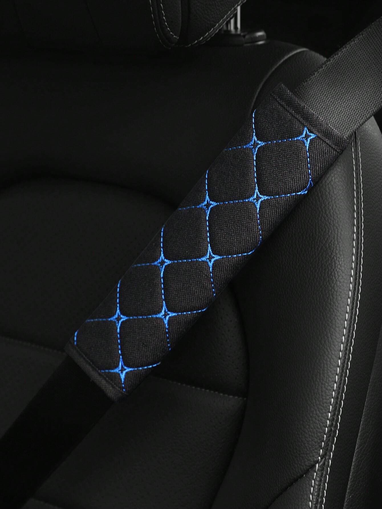 MEIKAXIU 1pc Breathable Polyester Car Seat Belt Cover,Car Accessories