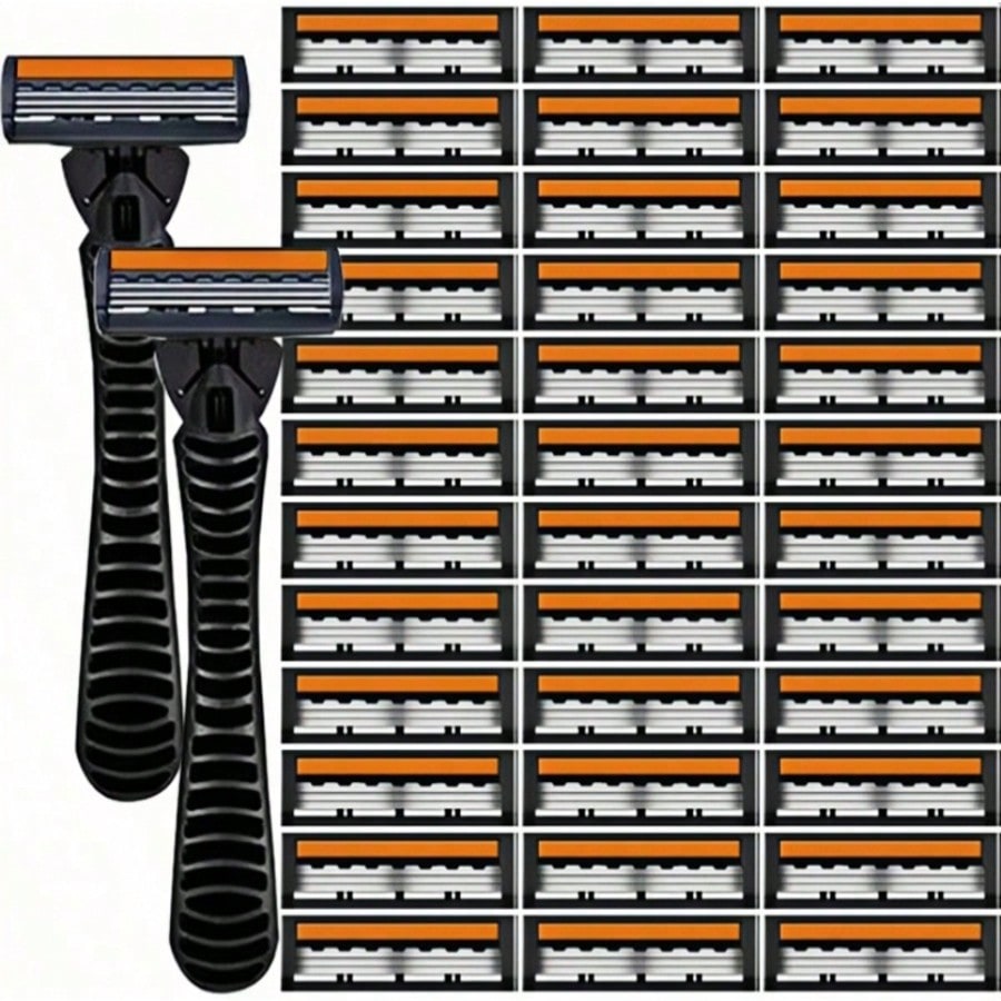 Men's Razors, Manual Shaving Razors, 3-Layres Blade Razors, Replacement Razor Blades, Hair Care Tools, Traditional Safety Razors For Smooth Shaving Travel