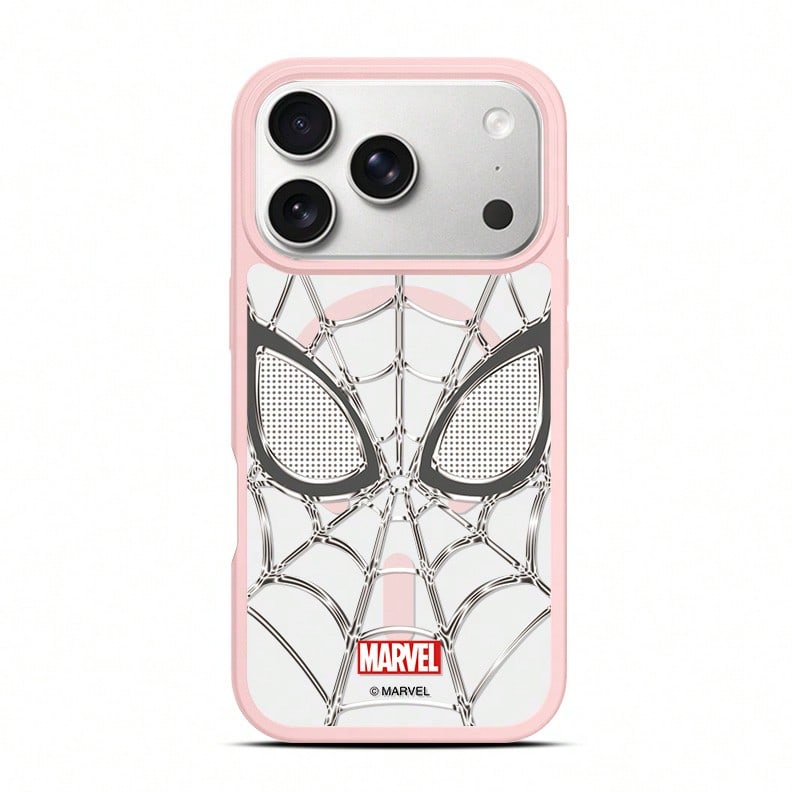 Miniso Marvel Avengers Spider-Man Personalized Spider-Web MagSafe Magnetic Charging Case Compatible With IPhone 17/17 Pro Max/16/17 Pro/15/14/16 Plus/17 Air/13/15 Pro/12/15 Plus. Men's Drop-Proof Prot