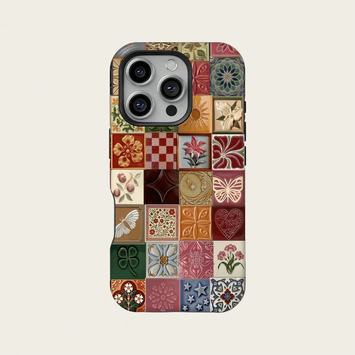 Mosaic Collage Retro Bohemian Y2K 90s Hippie Style Phone Case Compatible With IPhone 17 Pro Max, 16, 15, 14 Plus, 13, 12, 11