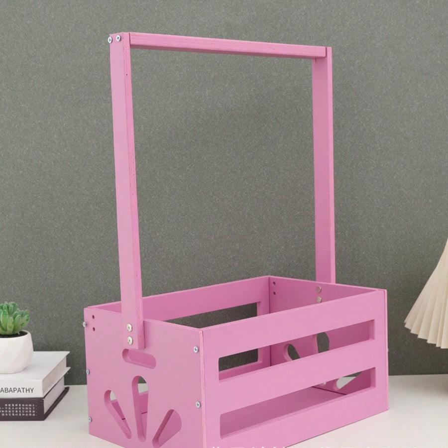 Oaoleer 1pcs Wooden Baby Shower Crate Closet, Baby Storage Crate With Handle, Basket For Baby Shower Gifts, Welcome Gift Basket For Newborn Boys Girls