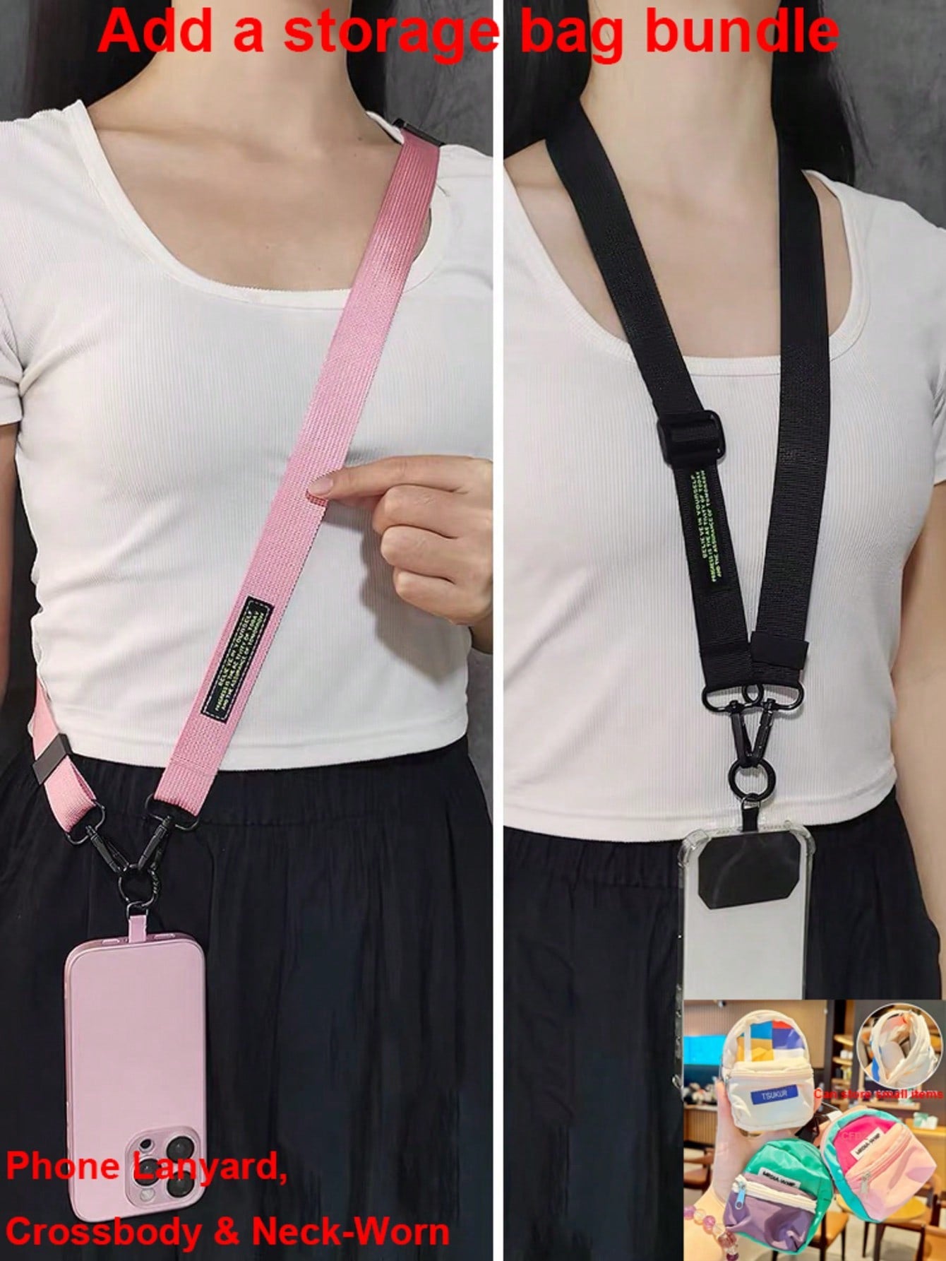 OBOVAY 2026 Wide Crossbody Long Phone Lanyard, Long Neck Strap, Premium Non-Choking Minimalist Solid Color Adjustable Phone Case Anti-Loss Lanyard, ID Badge Key Chain, Unisex Phone Chain, Suitable For