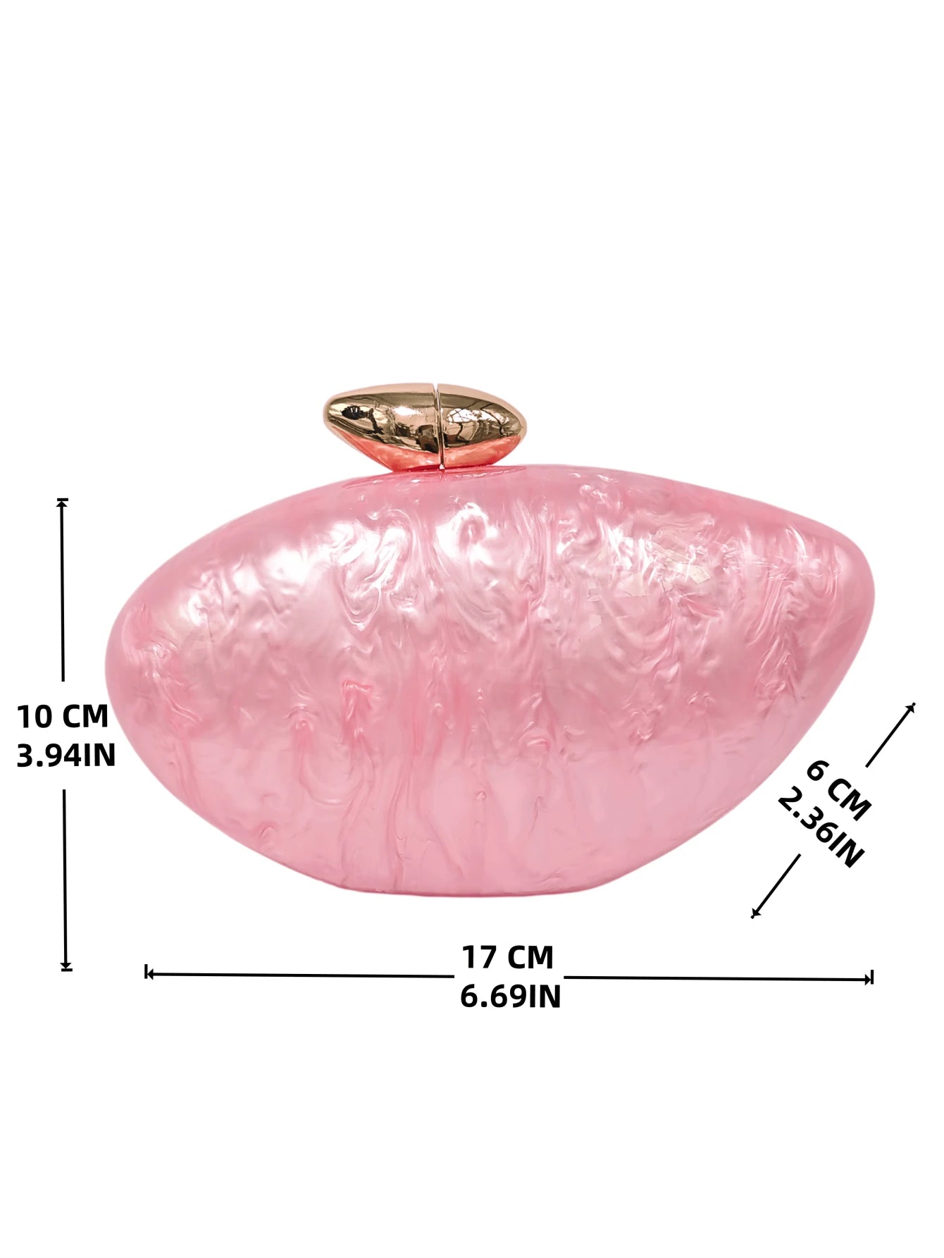 Pearlescent Marble Pattern Acrylic Shell Bullet-Shaped Clutch Bag, Elegant Crossbody Small Purse For Banquet, Wedding, Evening Party