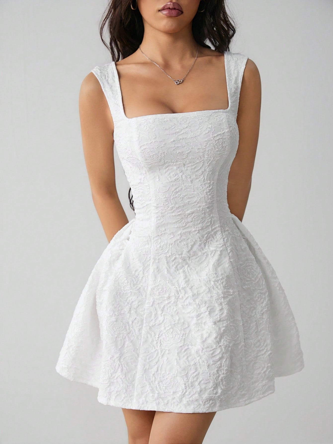 PETITE Women's Sleeveless Solid Color White Summer Midi Dress, Simple Elegant Romantic Casual For Everyday Wear, Mother Of The Bride
