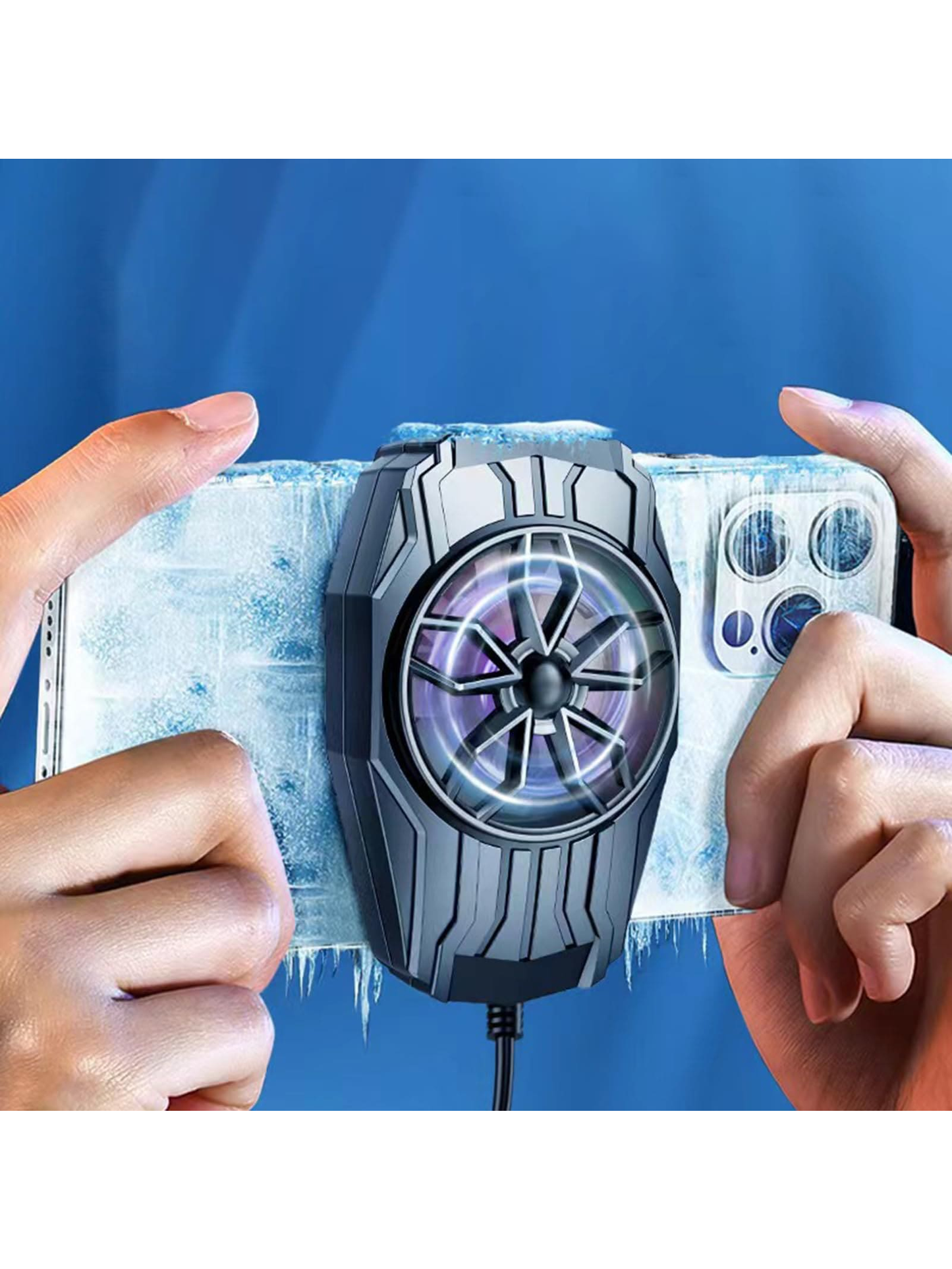 Phone Cooler, Suitable For Live Streaming, Outdoor Vlog, Mobile Gaming. Silent Gaming Esports Accessory, USB Power Supply