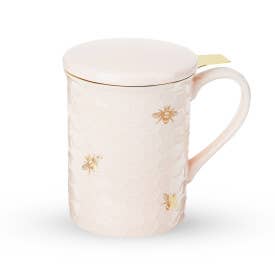 Pinky Up- Annette Honeycomb Ceramic Tea Mug & Infuser