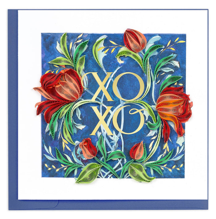 Quilled XOXO Roses Greeting Card