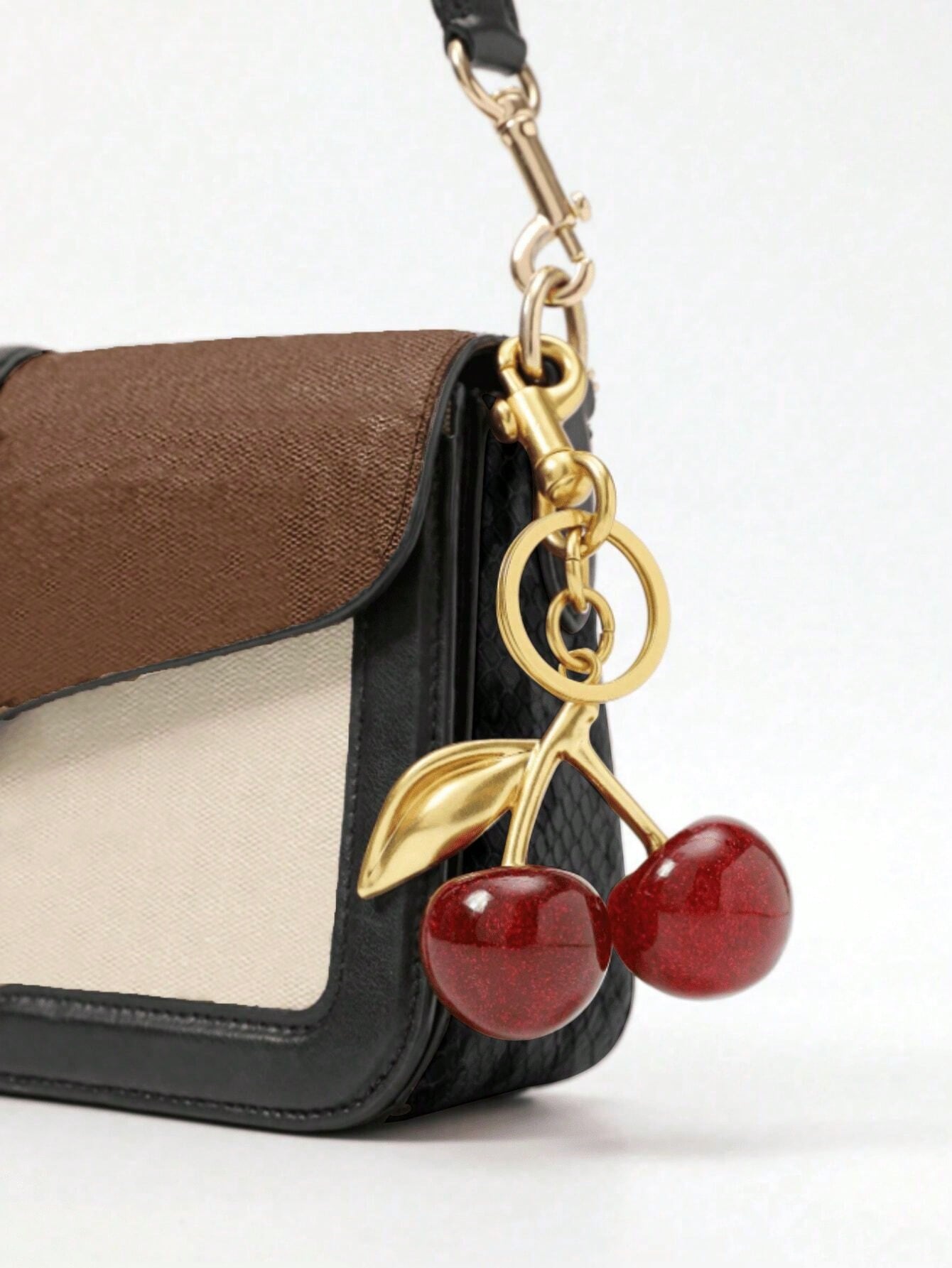 Red Cherry Bag Charm, Handbag Pendant, Keychain, Car Accessory And Keychain Gift- Exquisite Accessory Designed For Women