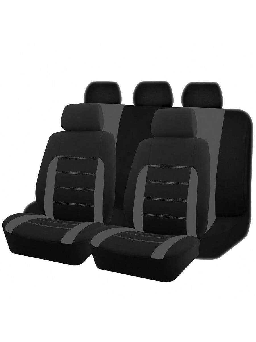 REMAX 9pcs Polyester Fabric Car Seat Covers, Compatible With Airbags, Universal Fit Seat Cushions, Car Accessories, New Design For Women