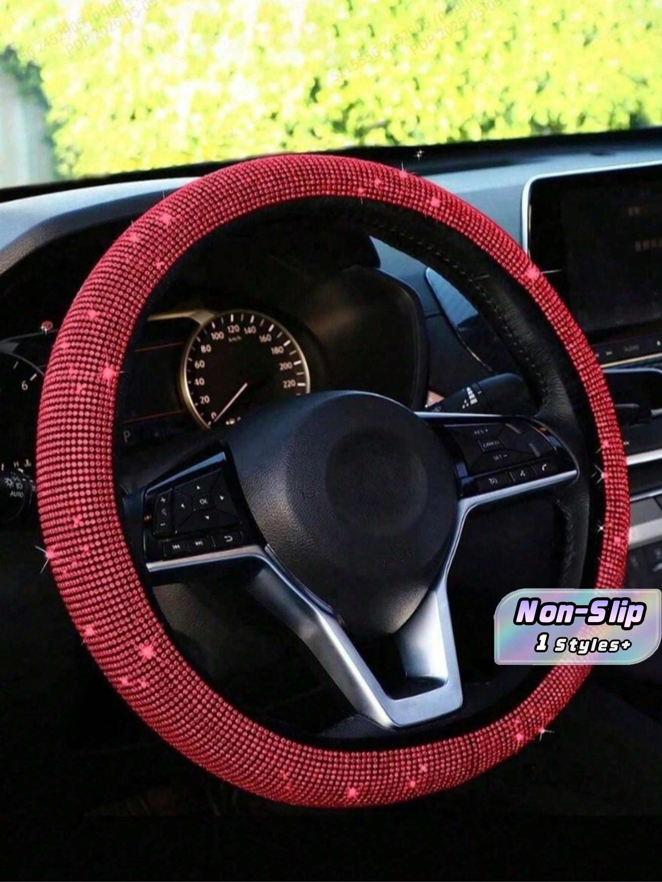 Rhinestone Decor Car Steering Wheel Cover,Car Accessories Women