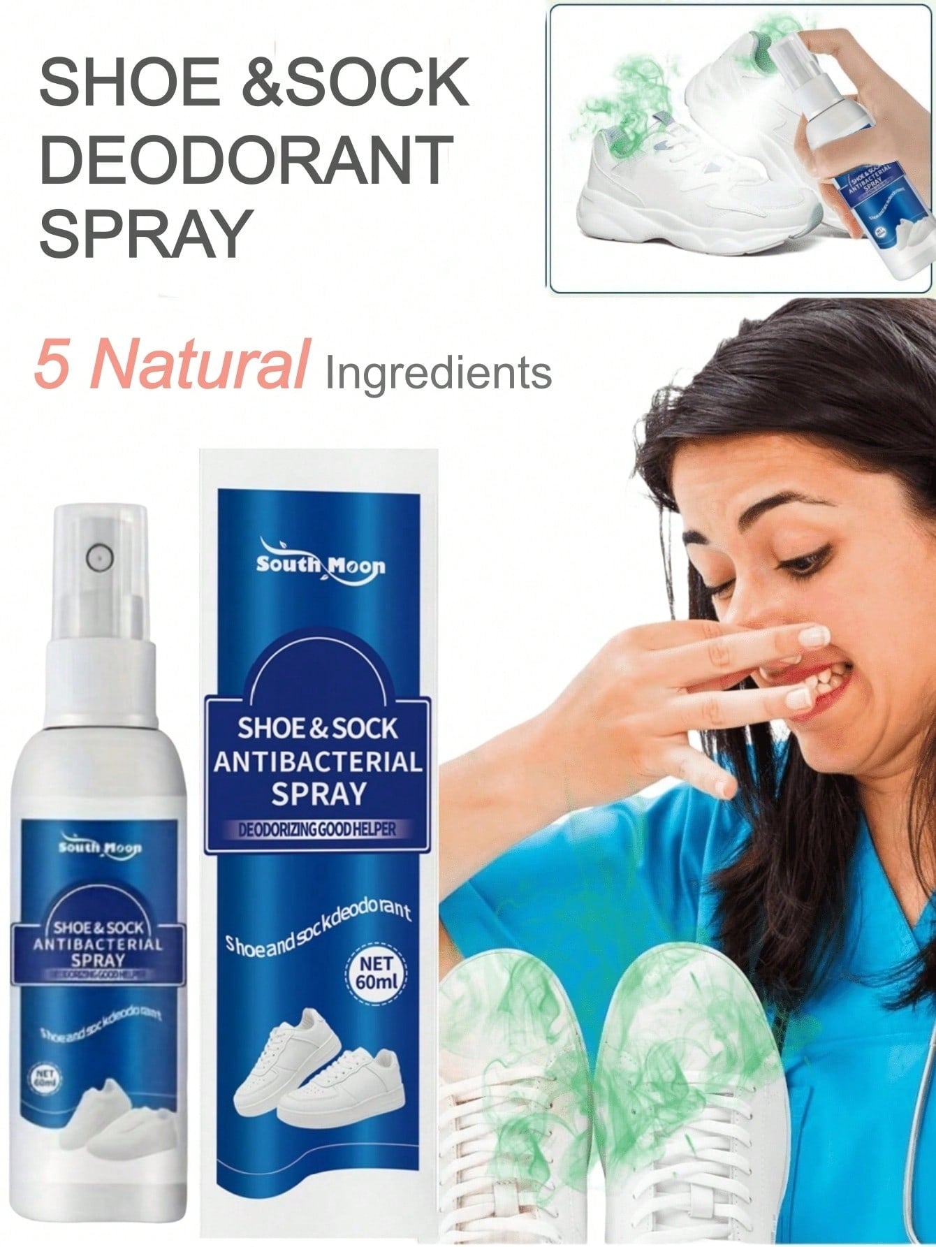 Shoe Deodorizing Spray, Fresh Spray, Used To Remove Odors From Shoes And Socks. Its Deodorizing Effect Is Suitable For Various Types Of Shoes And Corresponding Shoe Deodorizers, Also Suitable For Men'