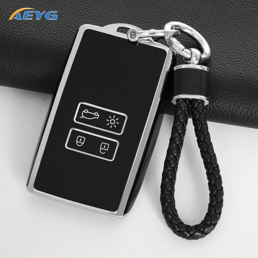 Soft TPU Full Coverage Car Key Case Anti-Scratch Anti-Shock Key Fob Protective Cover Suitable For Renault Koleos, Captur, Megane, Talisman, Captur, Espace, 2016-2023 Dacia Duster 2023 Car Accessories