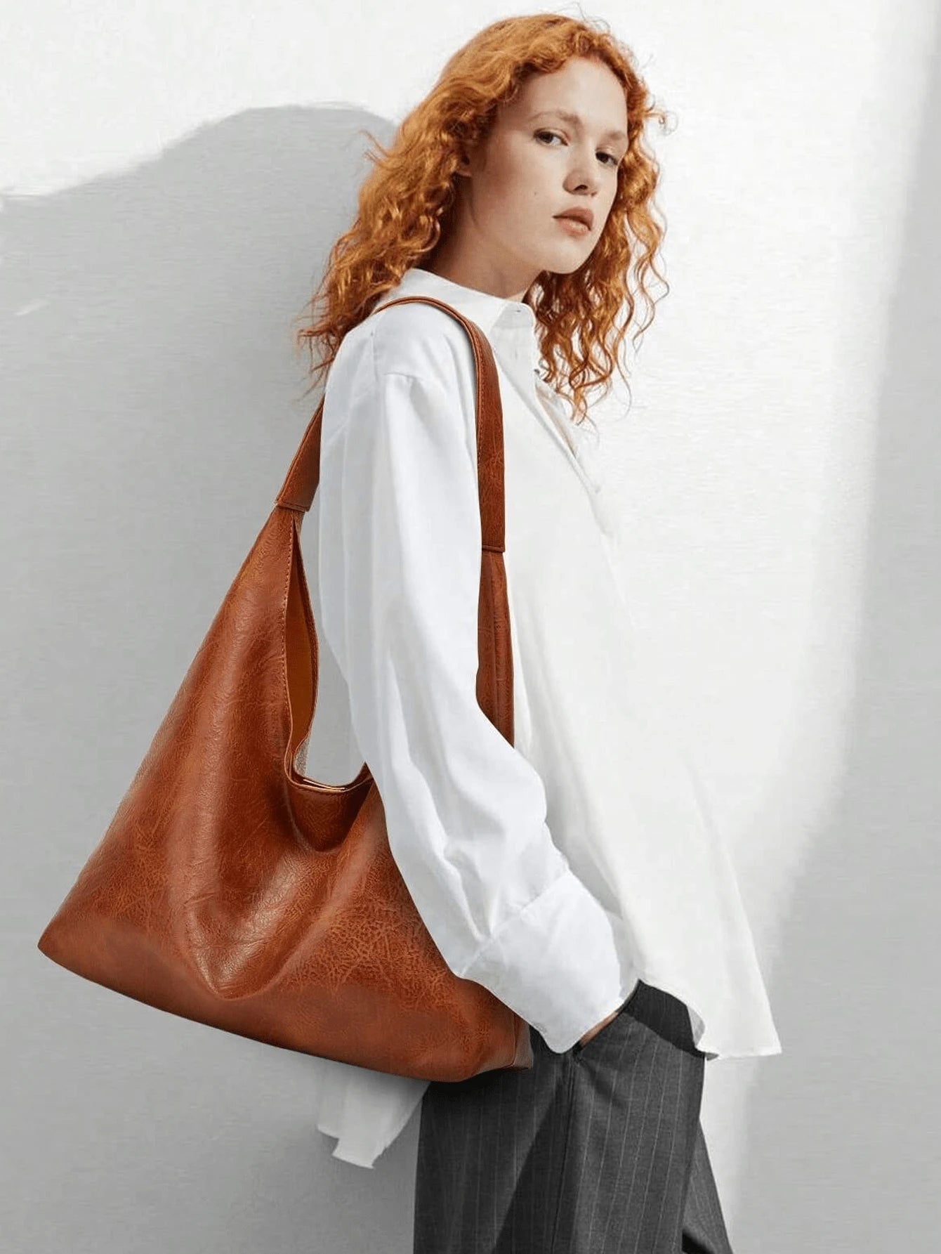 Vintage Simple Casual Large Capacity Tote Bag Female Handbag, Shoulder Bag