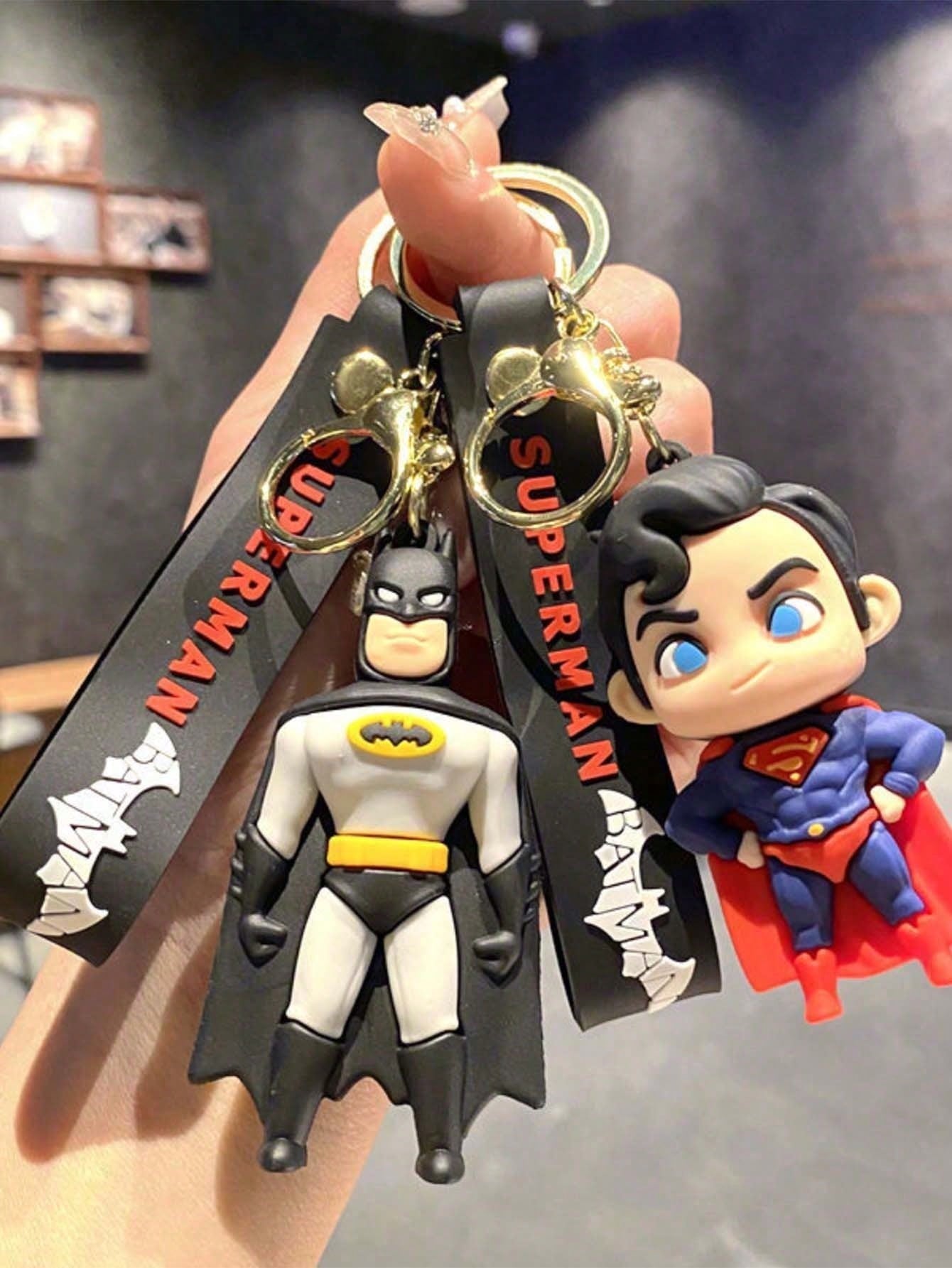 Warner Bros 1pc Cartoon Batman Keychain, Super Bag Accessories Man, Superhero Batman Key Chain Bag Pendant, Party Decoration Bag Accessories, Party Costume Accessories Party Small Gifts, Birthday Holi