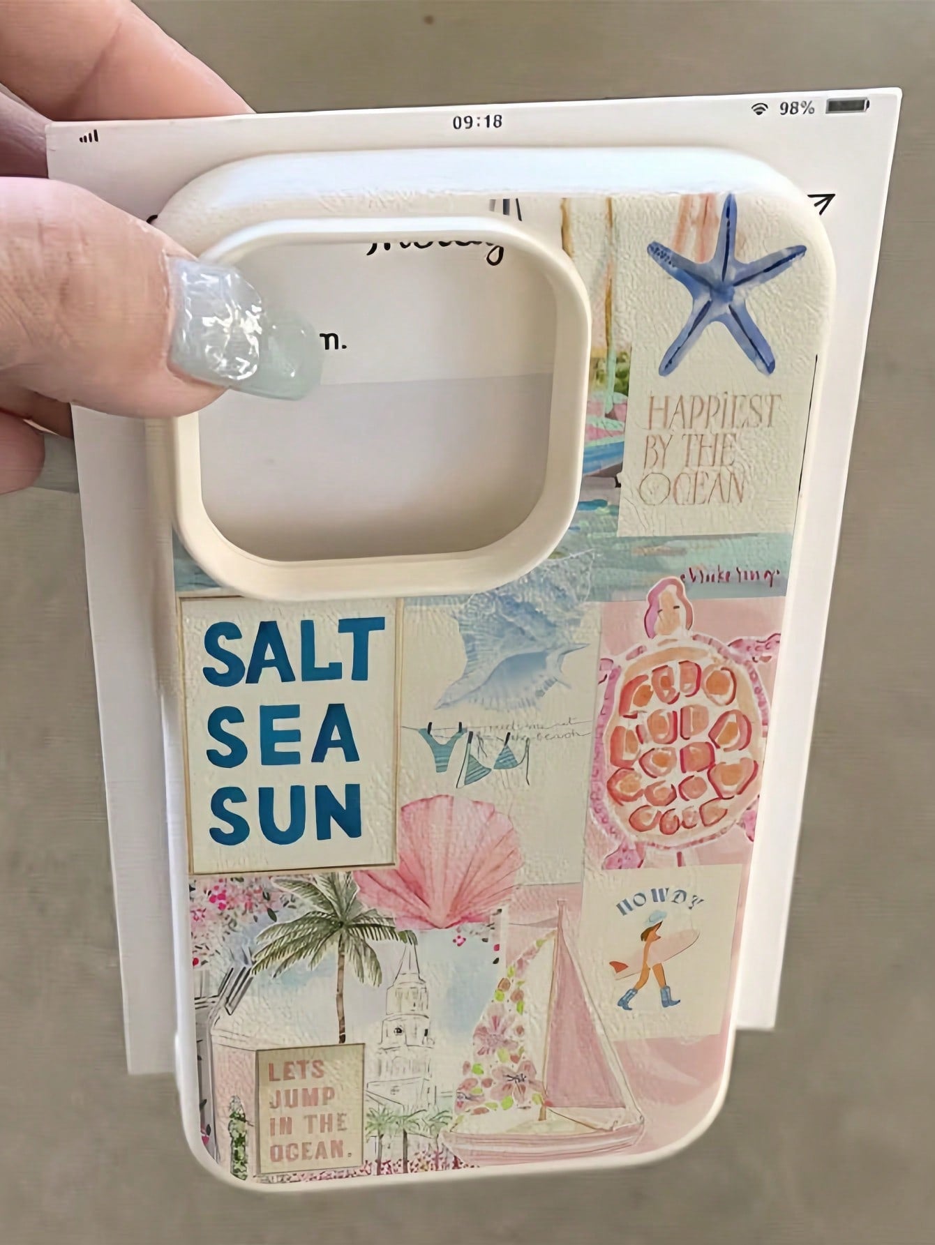 White Blue Ocean Elements Fashion Phone Case 1pc White Textured Matte Blue Jellyfish Pattern Phone Case Compatible With IPhone 16 Pro Max 17/16/15/14 Plus 13/12/11 Air Series Spring Holiday Gift Birth