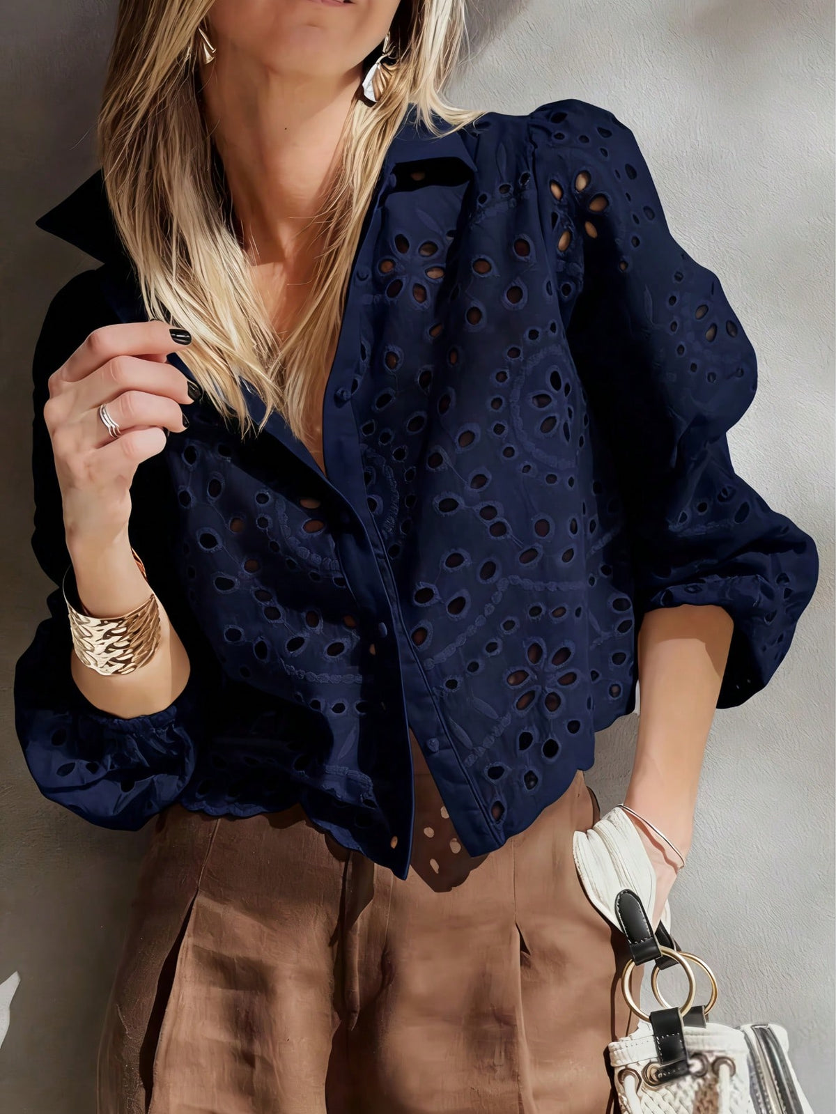 Women's Casual Everyday Wear Embroidered Single-Breasted Shirt Vacation Summer