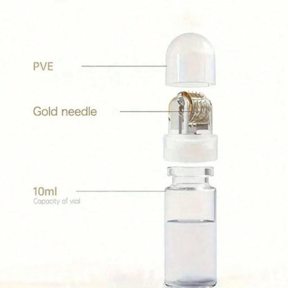 0.25mm 64-Needle Titanium Microneedle Roller, Suitable For Home Use On Lips And Face, Personal Facial Beauty Device, For Use With Facial, Lip And Body Serums (Serum Not Included), Reusable 0.25mm/0.5m