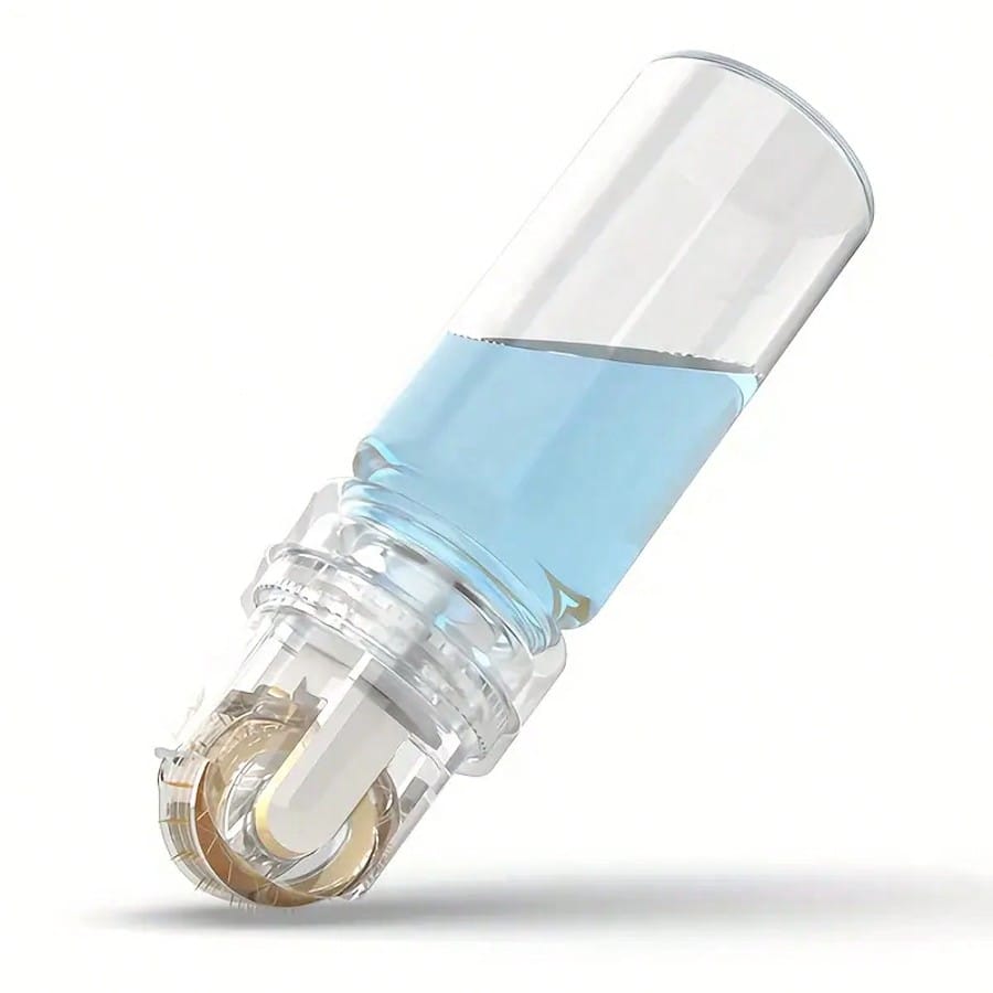 0.25mm 64-Needle Titanium Microneedle Roller, Suitable For Home Use On Lips And Face, Personal Facial Beauty Device, For Use With Facial, Lip And Body Serums (Serum Not Included), Reusable 0.25mm/0.5m