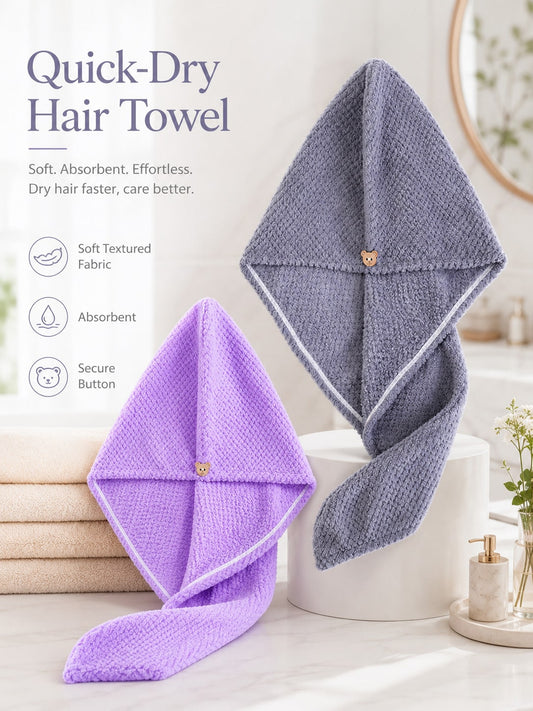 1-10pcs Women's Dry Hair Cap, Ultra Soft Microfiber Hair Towel, Minimalist Solid Color Bath Towel, Super Absorbent Quick Dry Hair Cap, Anti-Frizz Bath Cap, Bathroom Accessory