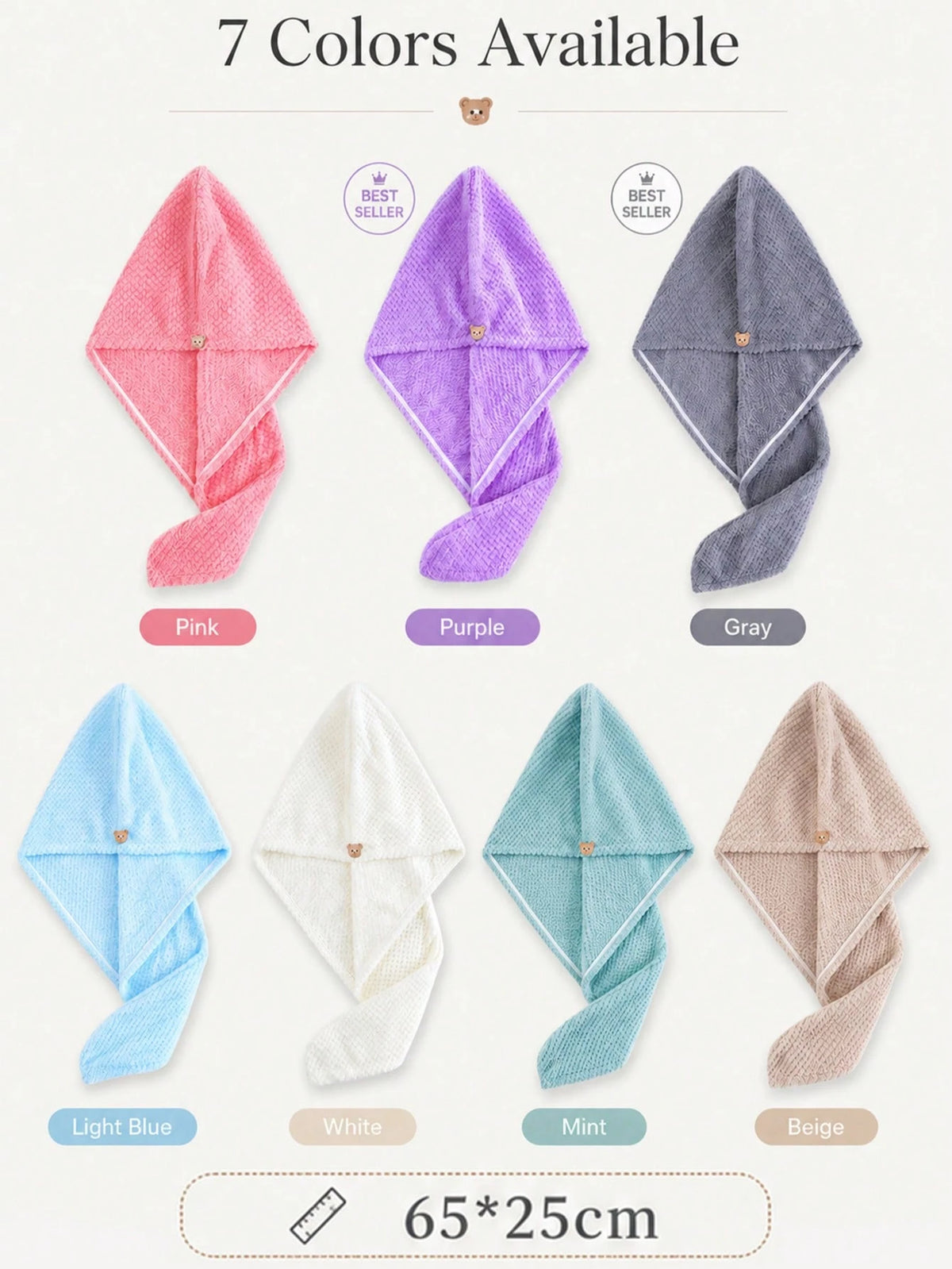 1-10pcs Women's Dry Hair Cap, Ultra Soft Microfiber Hair Towel, Minimalist Solid Color Bath Towel, Super Absorbent Quick Dry Hair Cap, Anti-Frizz Bath Cap, Bathroom Accessory